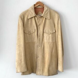Vintage Remy Men's Cream Suede Jacket Shirt Sz 44 Western Indie Retro